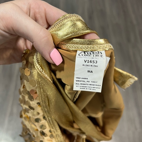 A Wish Come True Gold Sequin Dance Costume - Picture 2 of 5